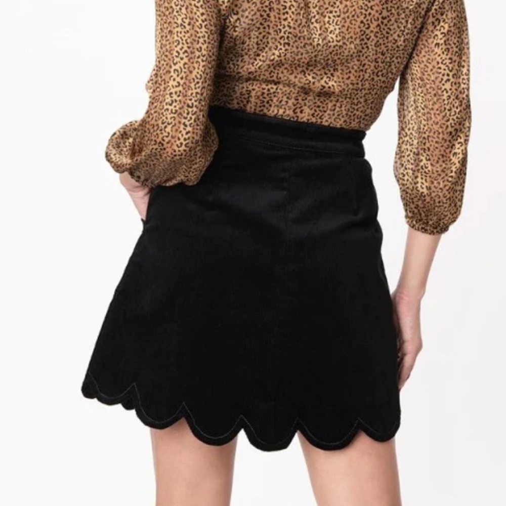 MODCLOTH Smak Parlour Corduroy Retro Button Front Skirt • size small NWT - Picture 2 of 3
